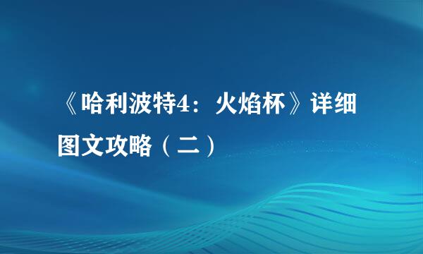 《哈利波特4：火焰杯》详细图文攻略（二）