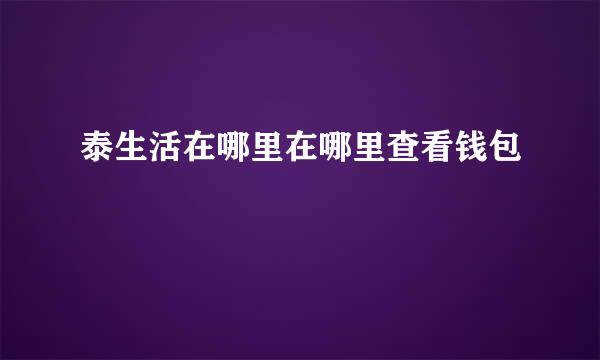 泰生活在哪里在哪里查看钱包