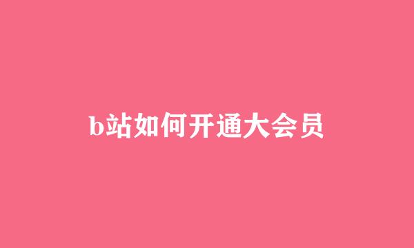 b站如何开通大会员
