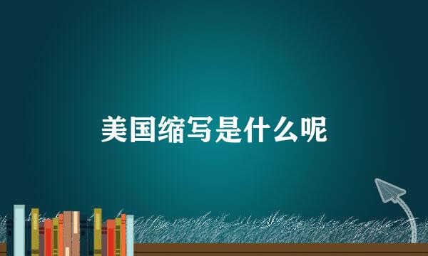 美国缩写是什么呢