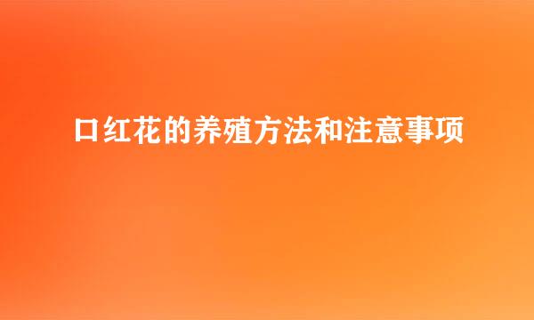 口红花的养殖方法和注意事项