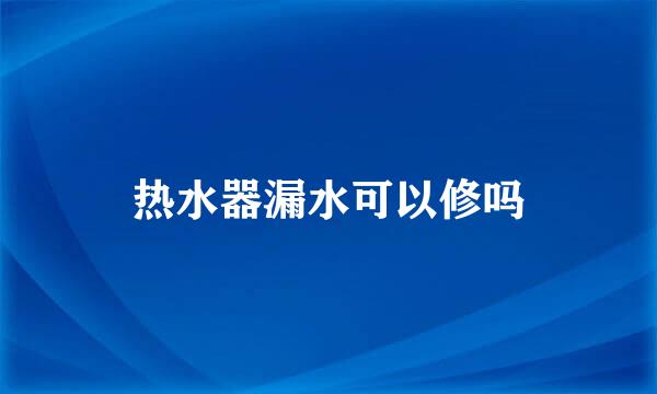 热水器漏水可以修吗