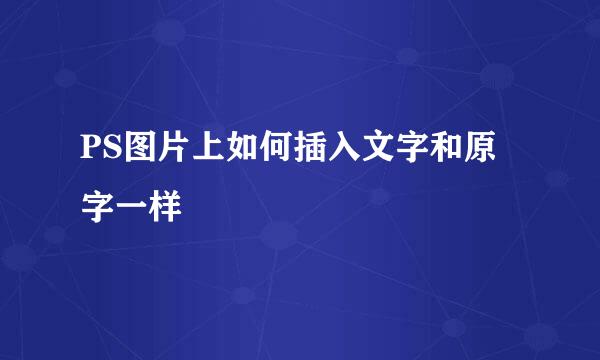 PS图片上如何插入文字和原字一样