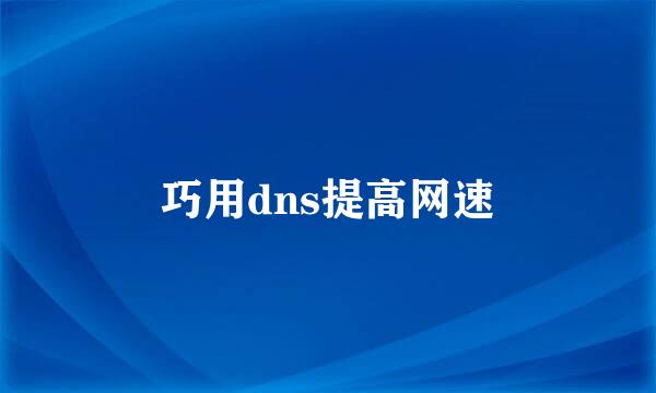 巧用dns提高网速