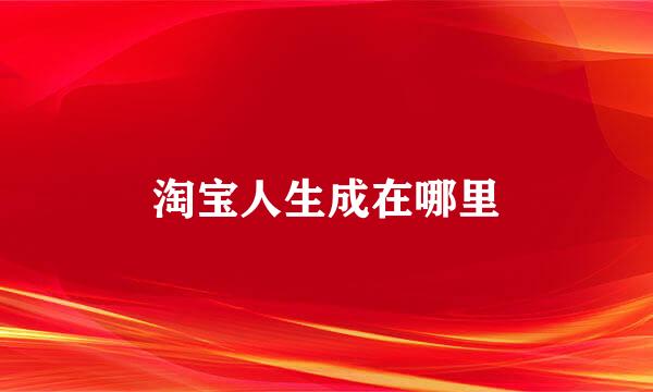 淘宝人生成在哪里
