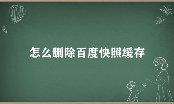 怎么删除百度快照缓存