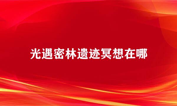 光遇密林遗迹冥想在哪