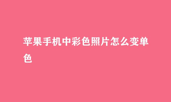 苹果手机中彩色照片怎么变单色