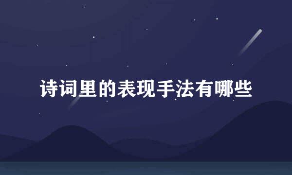 诗词里的表现手法有哪些