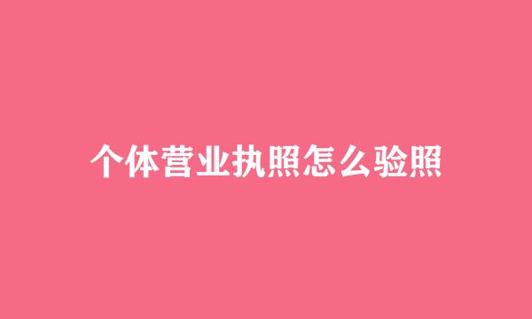 个体营业执照怎么验照