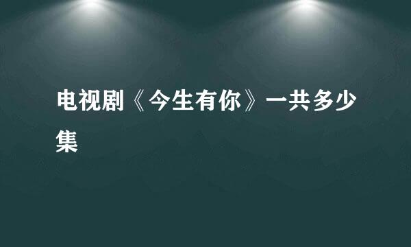 电视剧《今生有你》一共多少集