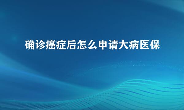 确诊癌症后怎么申请大病医保