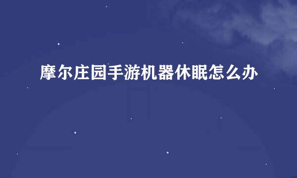 摩尔庄园手游机器休眠怎么办