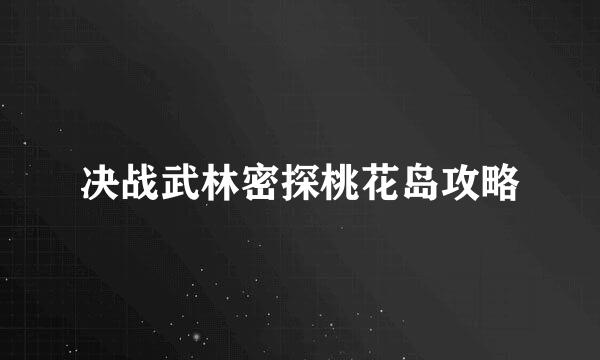 决战武林密探桃花岛攻略