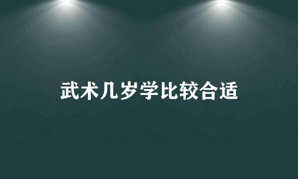 武术几岁学比较合适