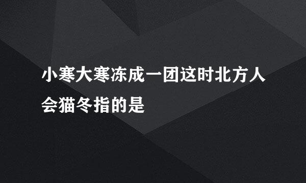 小寒大寒冻成一团这时北方人会猫冬指的是