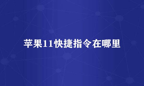 苹果11快捷指令在哪里