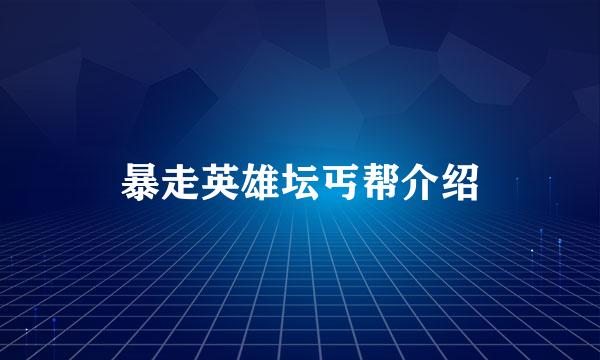 暴走英雄坛丐帮介绍