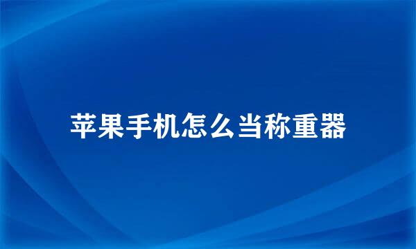 苹果手机怎么当称重器