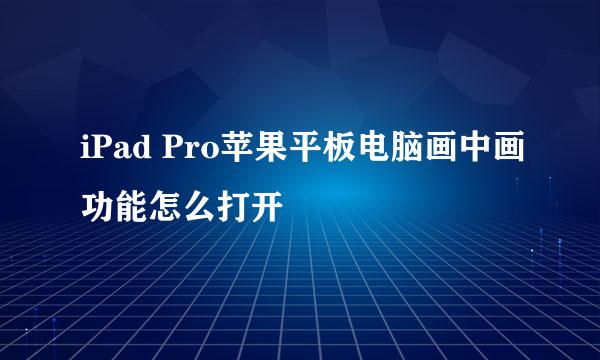 iPad Pro苹果平板电脑画中画功能怎么打开