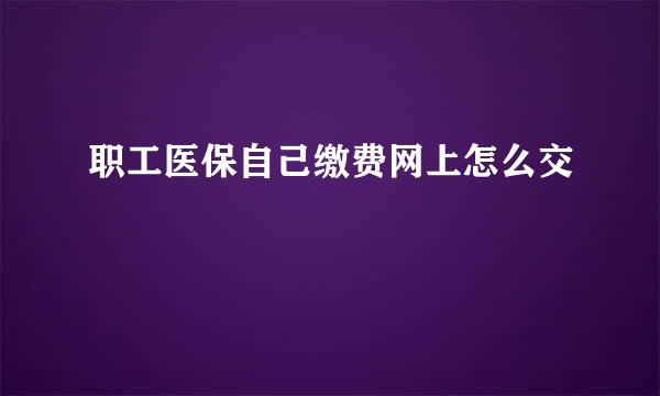 职工医保自己缴费网上怎么交