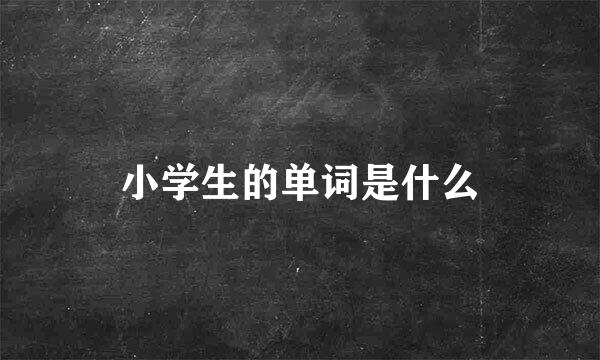 小学生的单词是什么