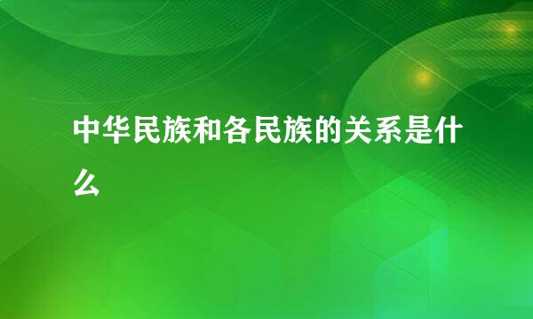 中华民族和各民族的关系是什么