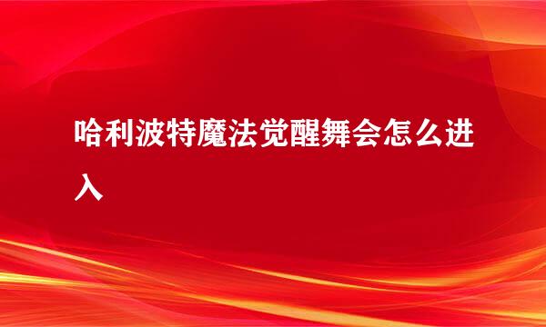 哈利波特魔法觉醒舞会怎么进入