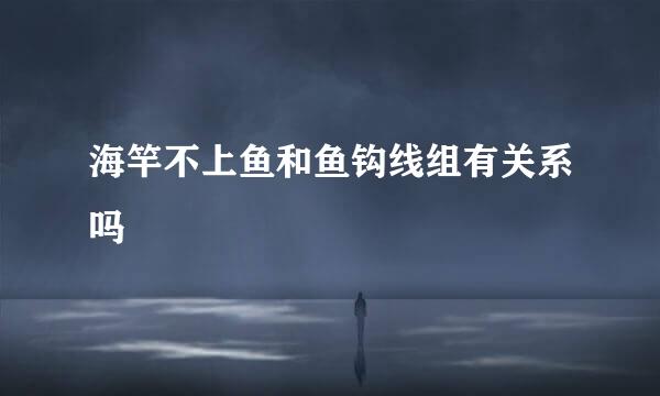 海竿不上鱼和鱼钩线组有关系吗