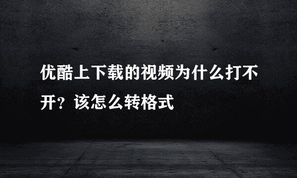 优酷上下载的视频为什么打不开?该怎么转格式