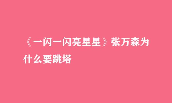 《一闪一闪亮星星》张万森为什么要跳塔