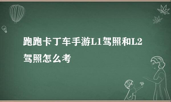 跑跑卡丁车手游L1驾照和L2驾照怎么考