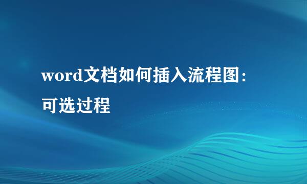 word文档如何插入流程图：可选过程