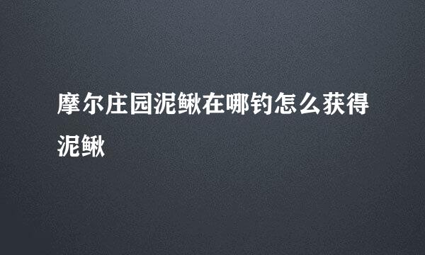 摩尔庄园泥鳅在哪钓怎么获得泥鳅