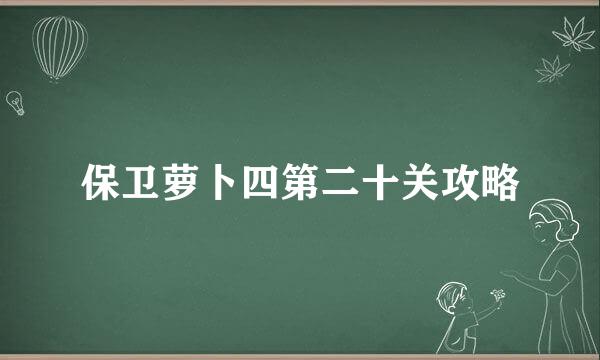 保卫萝卜四第二十关攻略