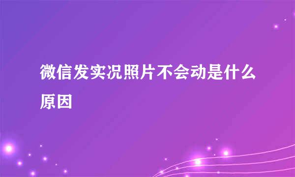 微信发实况照片不会动是什么原因