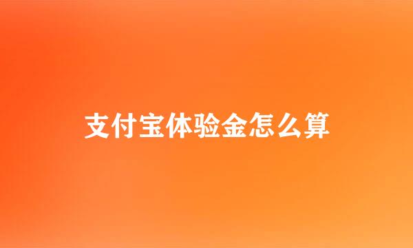 支付宝体验金怎么算