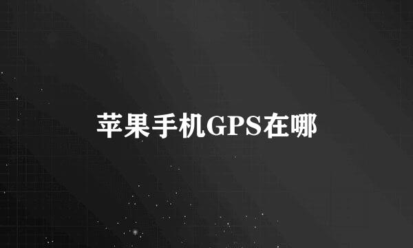 苹果手机GPS在哪