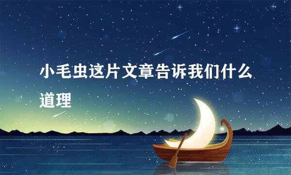 小毛虫这片文章告诉我们什么道理