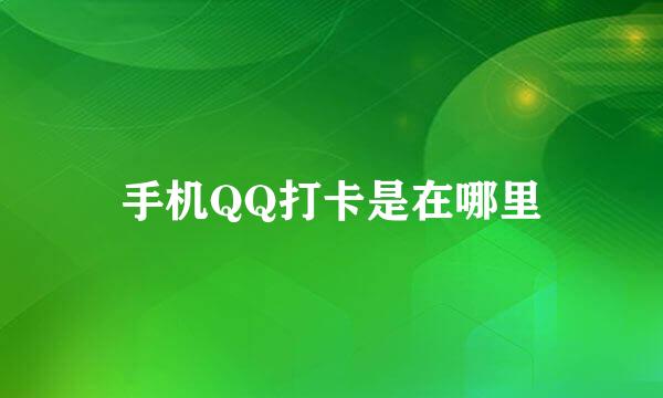 手机QQ打卡是在哪里