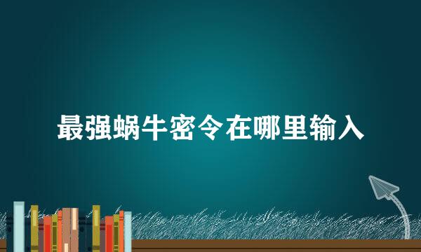 最强蜗牛密令在哪里输入
