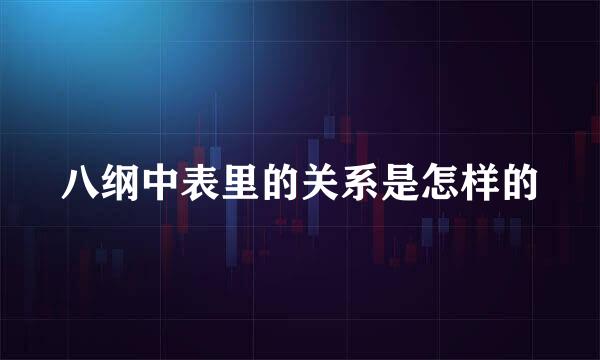 八纲中表里的关系是怎样的