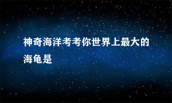 神奇海洋考考你世界上最大的海龟是