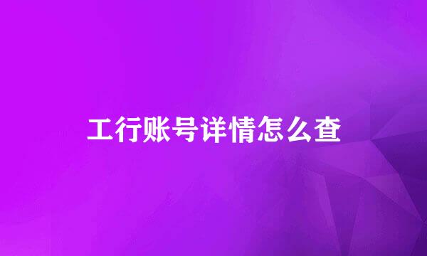 工行账号详情怎么查