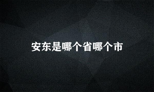 安东是哪个省哪个市