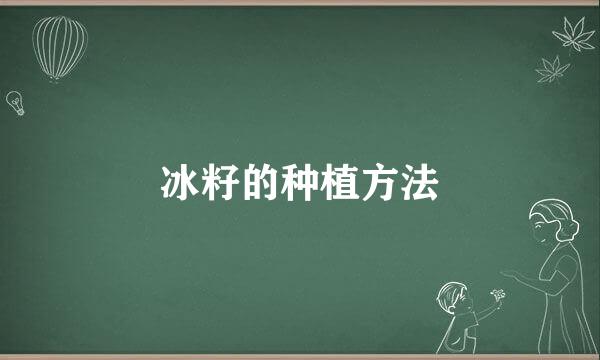 冰籽的种植方法