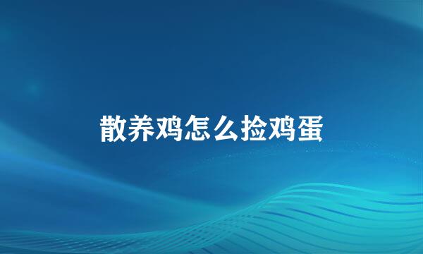 散养鸡怎么捡鸡蛋