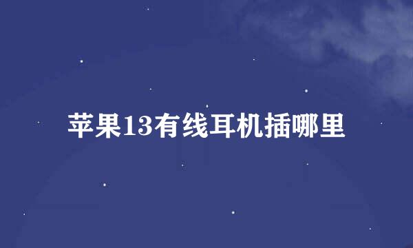 苹果13有线耳机插哪里