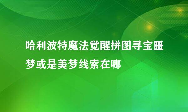 哈利波特魔法觉醒拼图寻宝噩梦或是美梦线索在哪