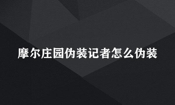 摩尔庄园伪装记者怎么伪装